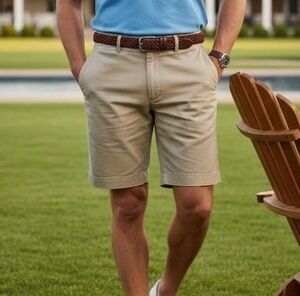 Polo Ralph Lauren Classic Fit Chino Shorts Tan Mens Size 32 9 Inch Inseam Preppy